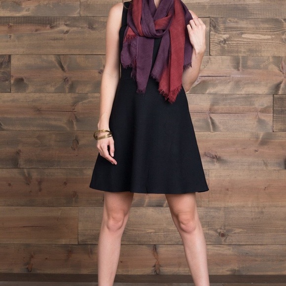 Hand Dyed Silk Blend Scarf in Redwood Ombre- NEW - Picture 3 of 5